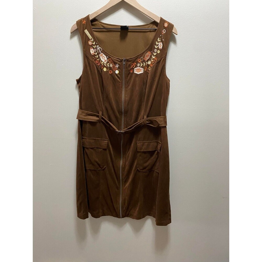 Her Universe Brown Embroidered Midi Dress
